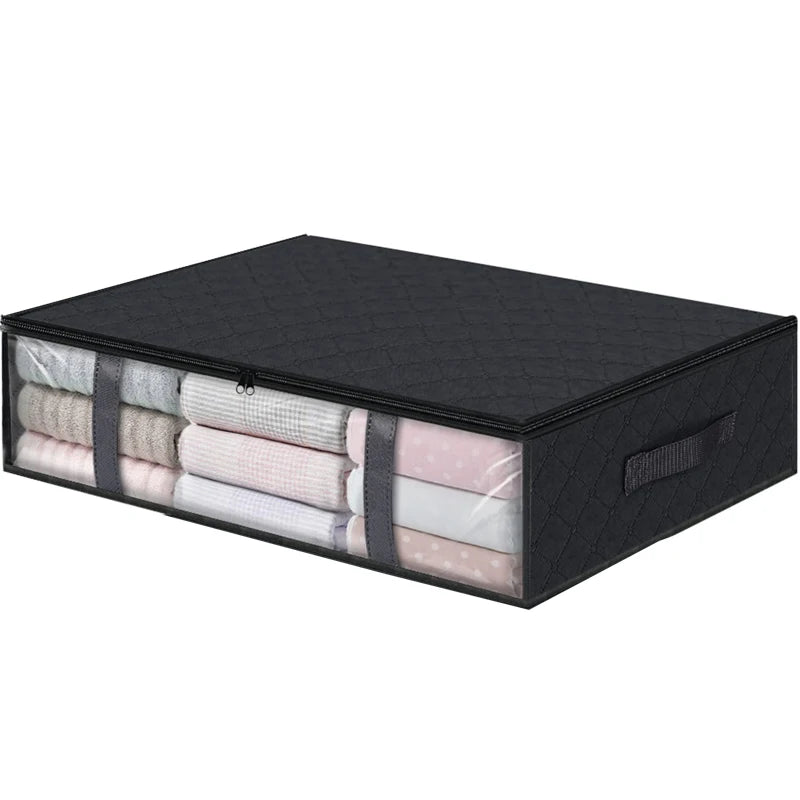 Foldable Under Bed Storage Containers with Clear Window Underbed Toy Organizers and Clothing Storage Bags Closet Storage Bins