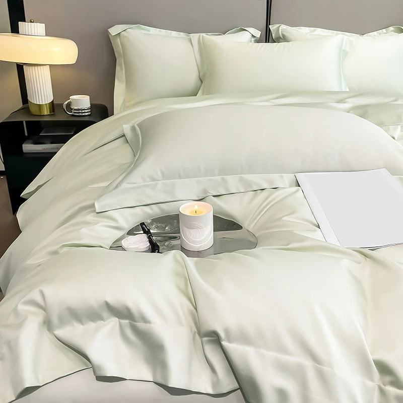 Egyptian Cotton Solid Color Bedding Set Ultra Soft Comfortable Quality Premium 1000TC Duvet Cover Set 3pcs 220x240cm