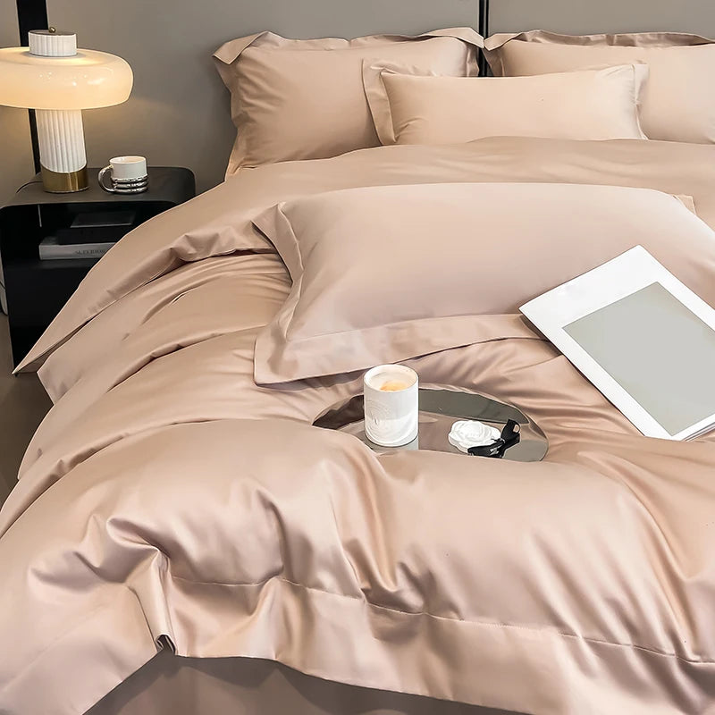 Egyptian Cotton  Solid Color Bedding Set Ultra Soft Comfortable Quality Premium 1000TC Duvet Cover Set 3pcs 220x240cm