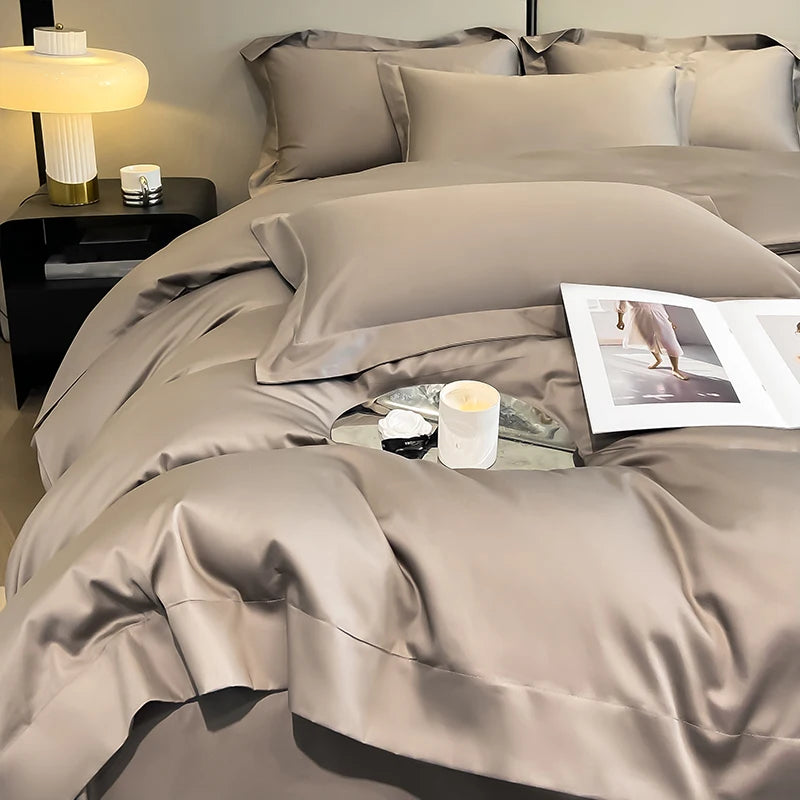 Egyptian Cotton  Solid Color Bedding Set Ultra Soft Comfortable Quality Premium 1000TC Duvet Cover Set 3pcs 220x240cm