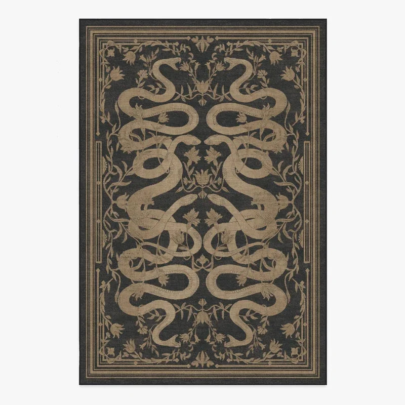 Living Room Carpet Large Size Bedroom Bedside Floor Mat Machine Washable Carpets Spring Flowers Plant Retro Home Decoration Rug
