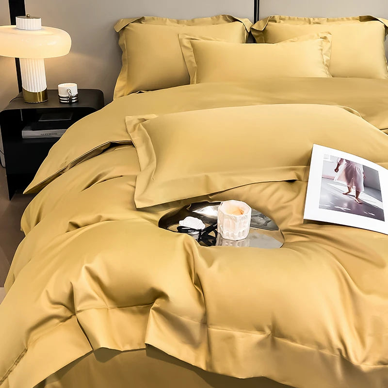 Egyptian Cotton  Solid Color Bedding Set Ultra Soft Comfortable Quality Premium 1000TC Duvet Cover Set 3pcs 220x240cm