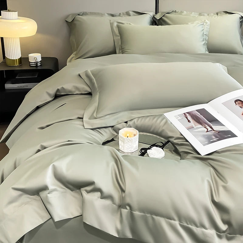 Egyptian Cotton  Solid Color Bedding Set Ultra Soft Comfortable Quality Premium 1000TC Duvet Cover Set 3pcs 220x240cm