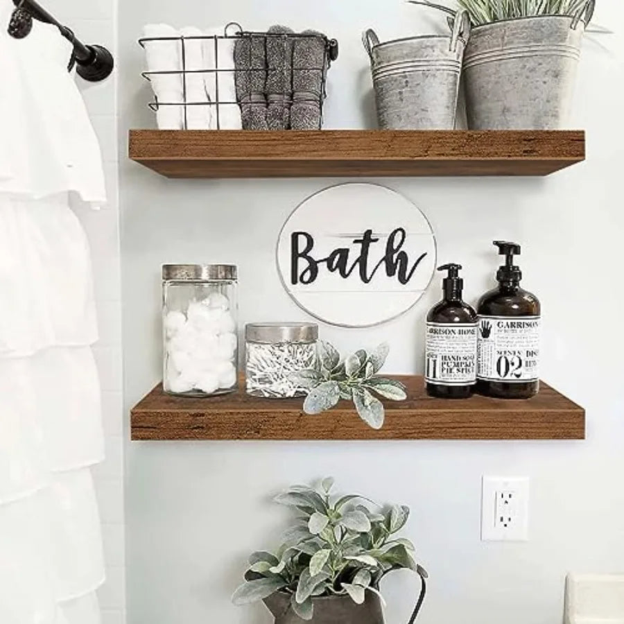 Floating Shelves for Wall 23.6 Long - Wall Mounted Shelf Bathroom Kitchen Living Room Bedroom Farmhouse Home Decor Display Book