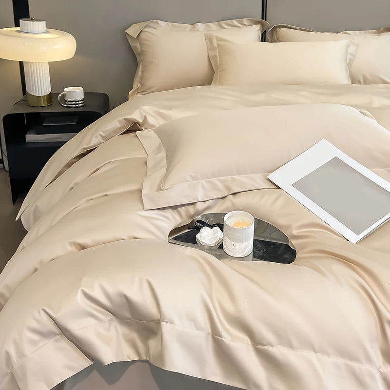 Egyptian Cotton  Solid Color Bedding Set Ultra Soft Comfortable Quality Premium 1000TC Duvet Cover Set 3pcs 220x240cm