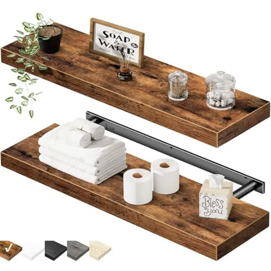Floating Shelves for Wall 23.6 Long - Wall Mounted Shelf Bathroom Kitchen Living Room Bedroom Farmhouse Home Decor Display Book
