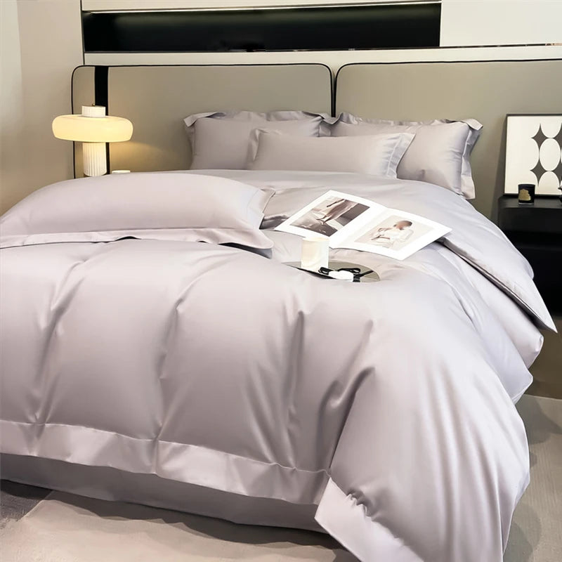 Egyptian Cotton  Solid Color Bedding Set Ultra Soft Comfortable Quality Premium 1000TC Duvet Cover Set 3pcs 220x240cm