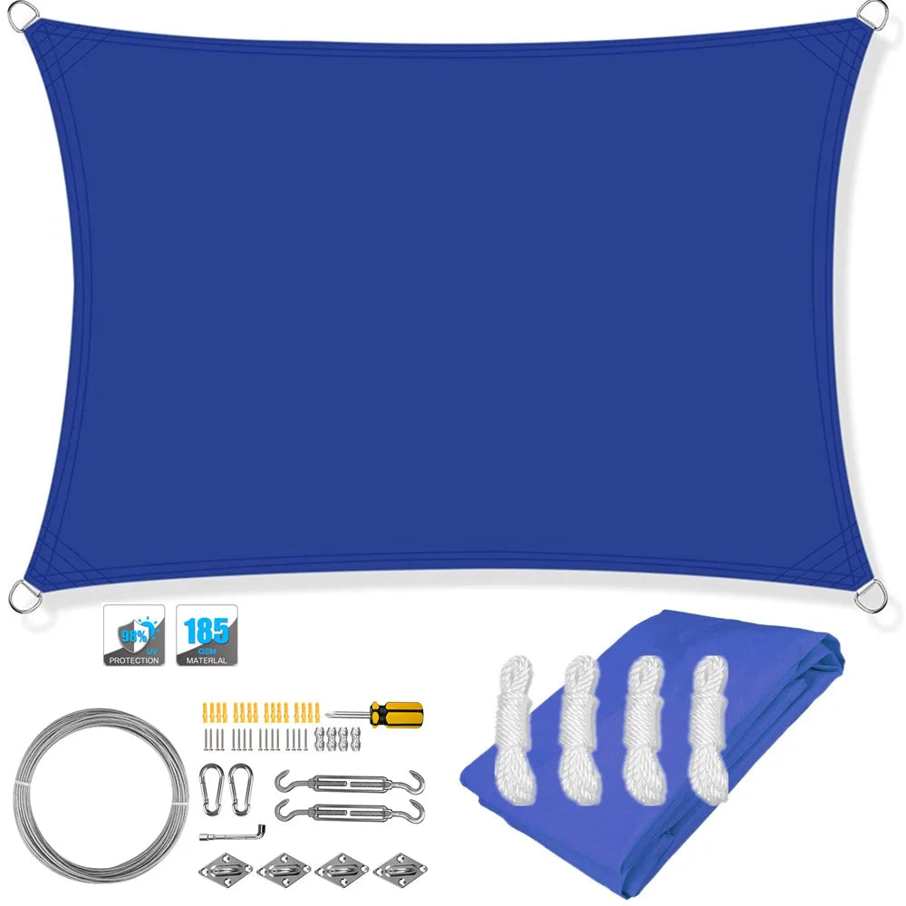 Waterproof Sun Shade Sail Canopy Rectangle UV Block Sun Shelter For Outdoor Garden Patio Backyard Terraza Awning Privacy Screen