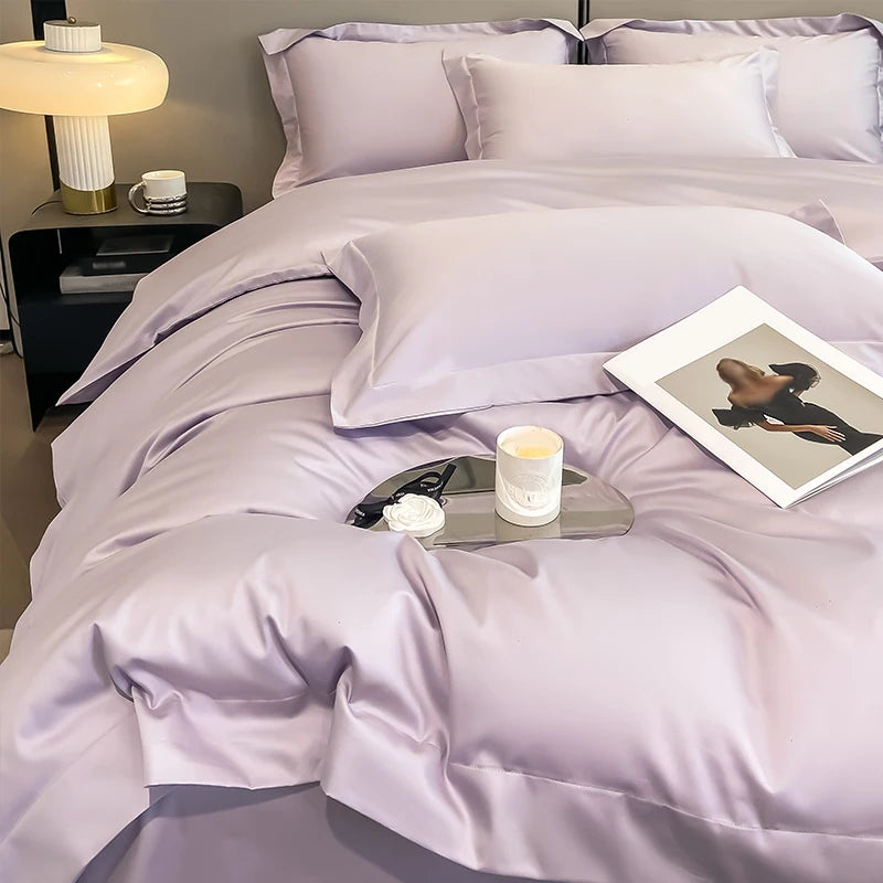 Egyptian Cotton  Solid Color Bedding Set Ultra Soft Comfortable Quality Premium 1000TC Duvet Cover Set 3pcs 220x240cm