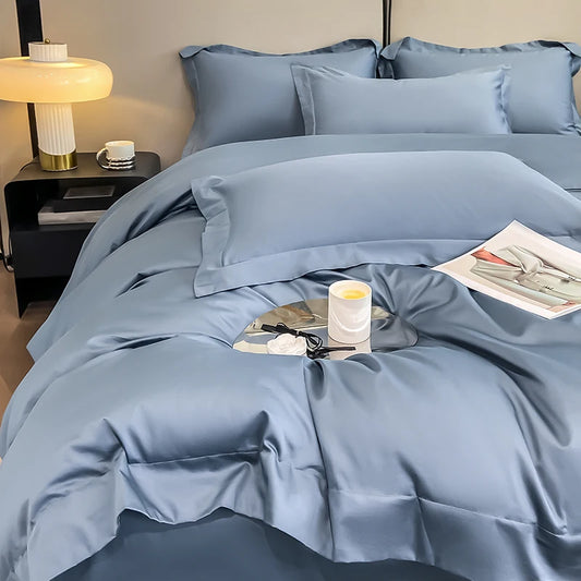 Egyptian Cotton  Solid Color Bedding Set Ultra Soft Comfortable Quality Premium 1000TC Duvet Cover Set 3pcs 220x240cm