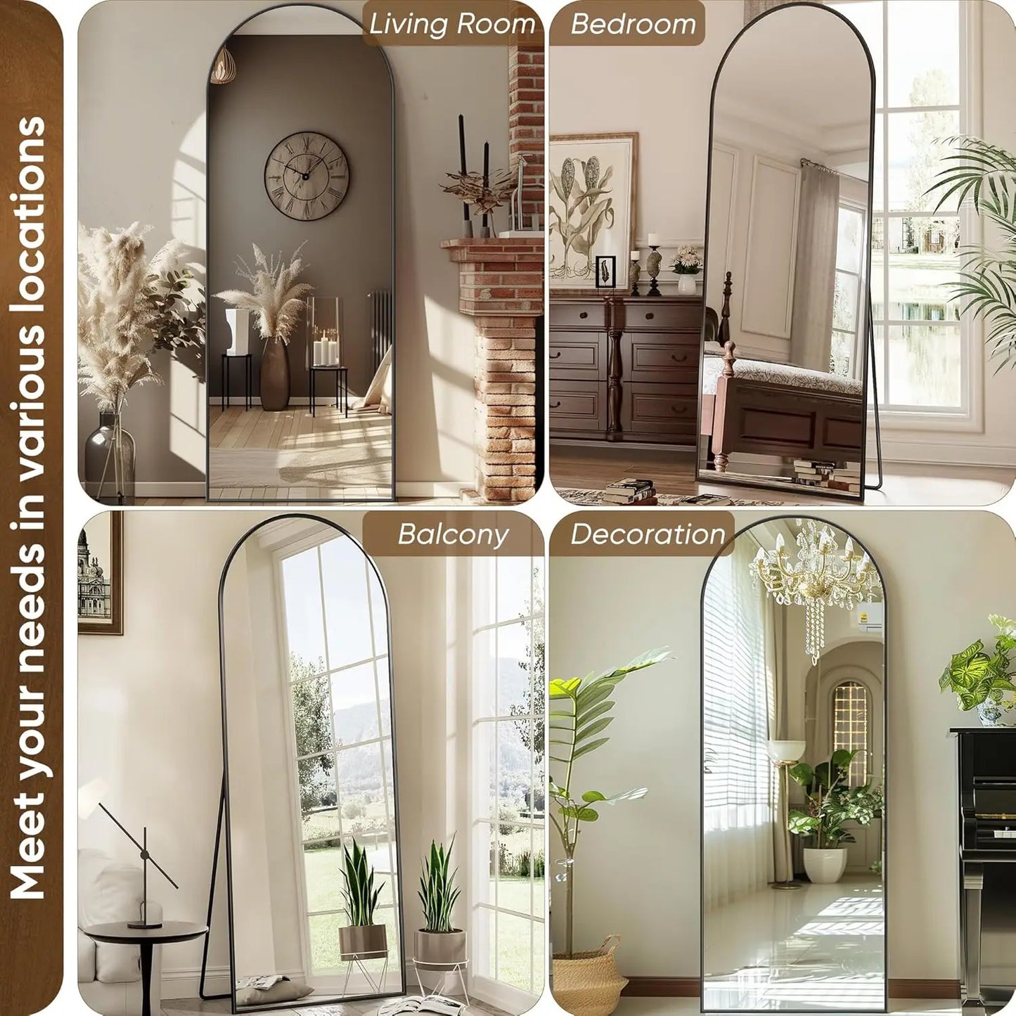 Full Length Mirror, 58"x18" Oversized Floor Mirror, Rectangular Full Body Mirror with Stand for Bedroom, Living Room, Cloakroom