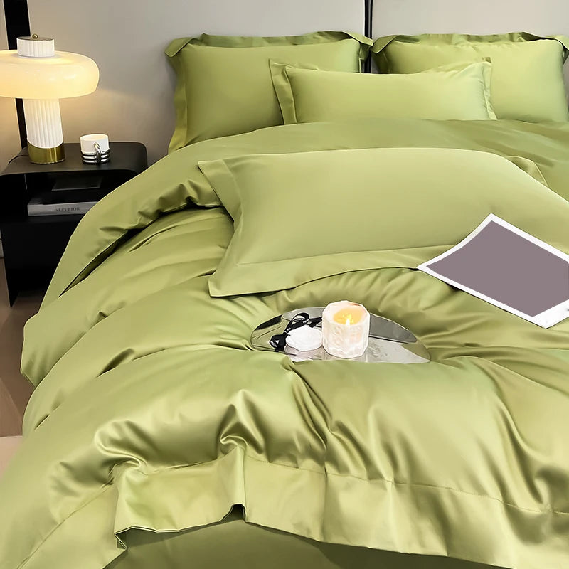 Egyptian Cotton  Solid Color Bedding Set Ultra Soft Comfortable Quality Premium 1000TC Duvet Cover Set 3pcs 220x240cm