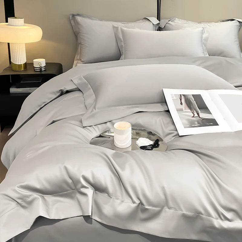 Egyptian Cotton  Solid Color Bedding Set Ultra Soft Comfortable Quality Premium 1000TC Duvet Cover Set 3pcs 220x240cm