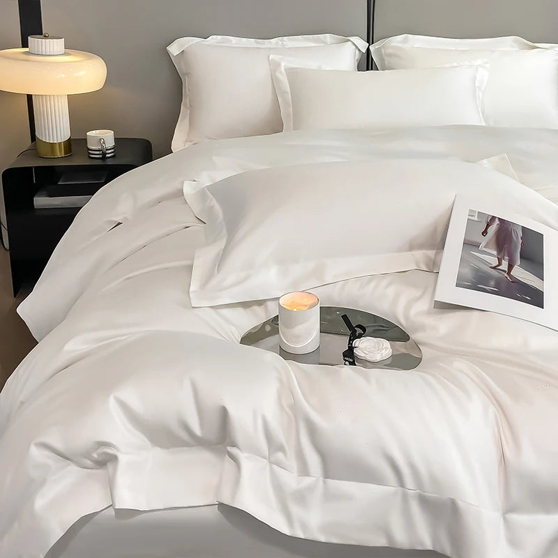 Egyptian Cotton  Solid Color Bedding Set Ultra Soft Comfortable Quality Premium 1000TC Duvet Cover Set 3pcs 220x240cm