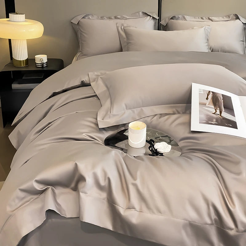 Egyptian Cotton  Solid Color Bedding Set Ultra Soft Comfortable Quality Premium 1000TC Duvet Cover Set 3pcs 220x240cm