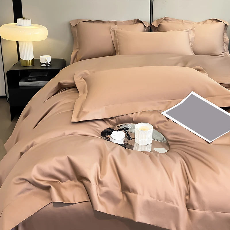 Egyptian Cotton  Solid Color Bedding Set Ultra Soft Comfortable Quality Premium 1000TC Duvet Cover Set 3pcs 220x240cm