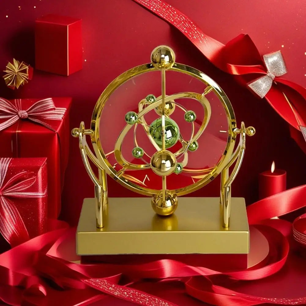 Celestial Orbit Pendulum Perpetual Motion Machine, Kinetic Art Desk Decor, Astronomy Model for Home Office, Rotating Sculpture