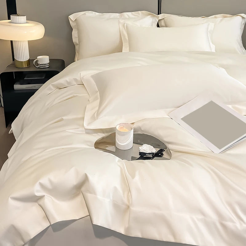 Egyptian Cotton  Solid Color Bedding Set Ultra Soft Comfortable Quality Premium 1000TC Duvet Cover Set 3pcs 220x240cm