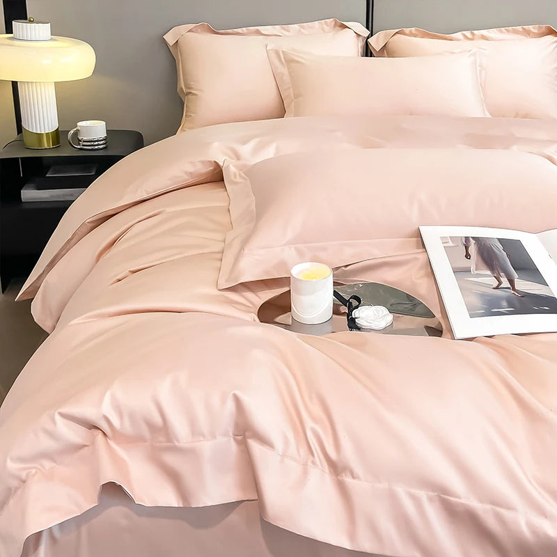 Egyptian Cotton  Solid Color Bedding Set Ultra Soft Comfortable Quality Premium 1000TC Duvet Cover Set 3pcs 220x240cm